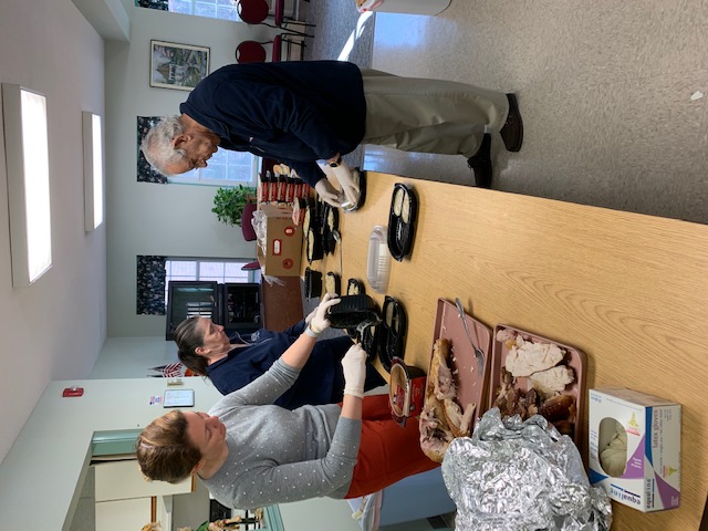 The Medway Housing Authority worked to free up resources this year in working with the Medway Police Department Association, Medway Neighbor Brigade and Medway Senior Center to provide holiday meals – generously donated by Shaw’s and Medway Boy Scouts – to residents. Contributed photos.