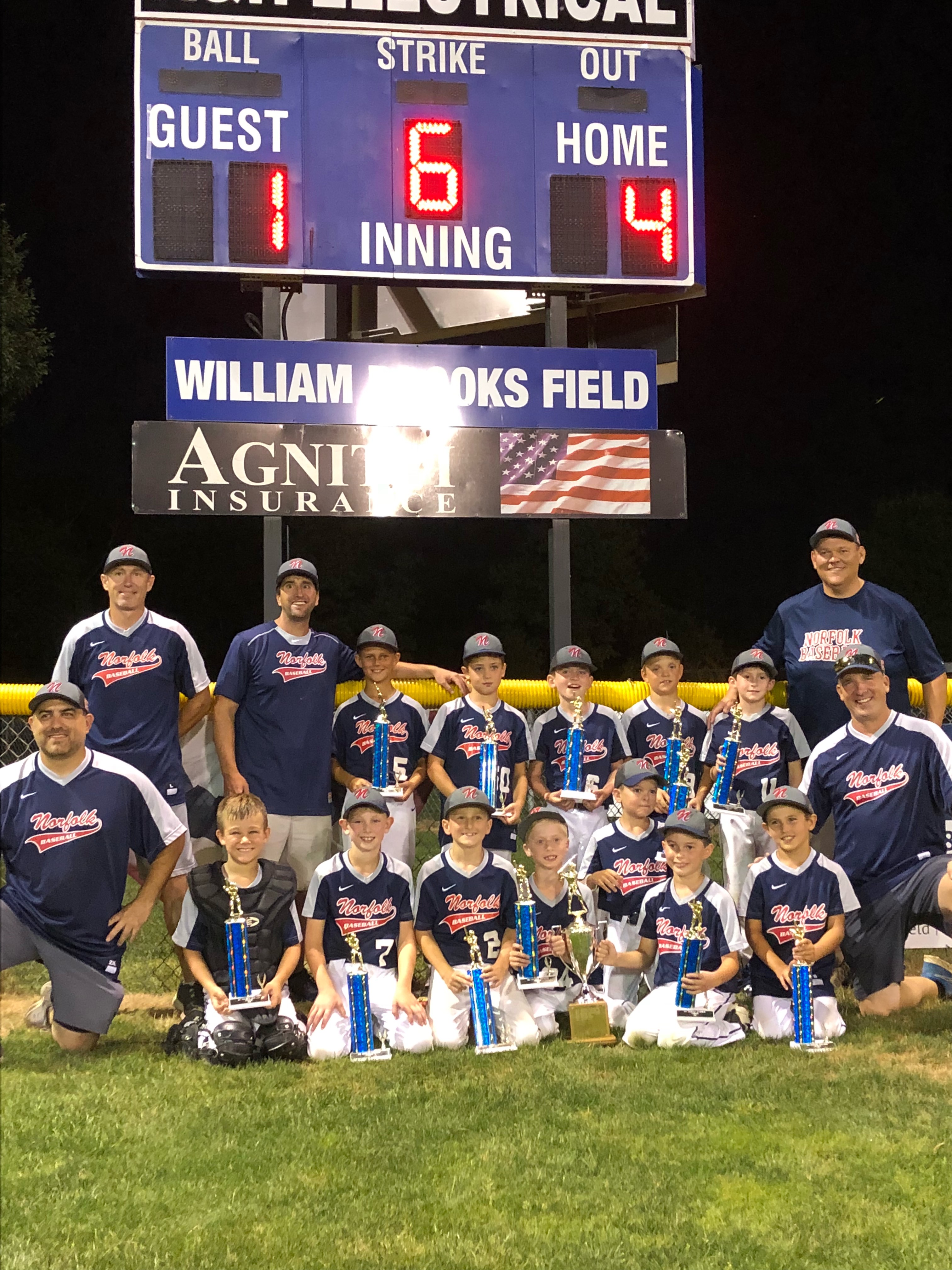 Front row: Coach Nick Napoli, Jake Armour, Ben Bostrom, Conor Alvezi, Ryan Marrone, Ben Hogan, Luke Napoli, Jack Dugas, and Head Coach Mike Armour. Back row: Coach Mike Rose, Coach Steve Alvezi, Rocco Ruggiero, Connor LeFleur, Paxton Rose, Will Wainwright, Reece Feyler, and Coach Brent Wainwright.