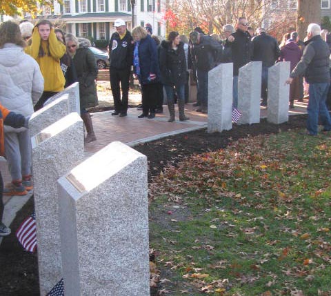 People had their first chance to walk along the Veterans Memorial Walkway at the dedication on Nov. 11.
