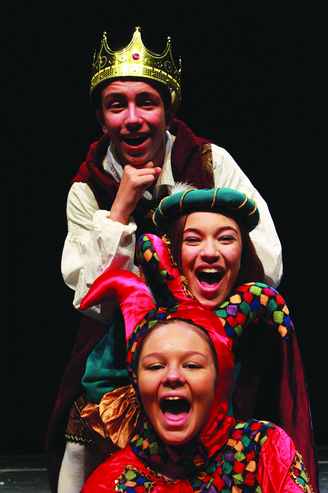 Shown is Kate Whitaker as Princess Winifred, or “Fred,” and Marek Woytaszek as Prince Dauntless the Drab. The two will appear in Medway High School’s Once Upon a Mattress on March 3 & 4. Photo by Colleen Barber