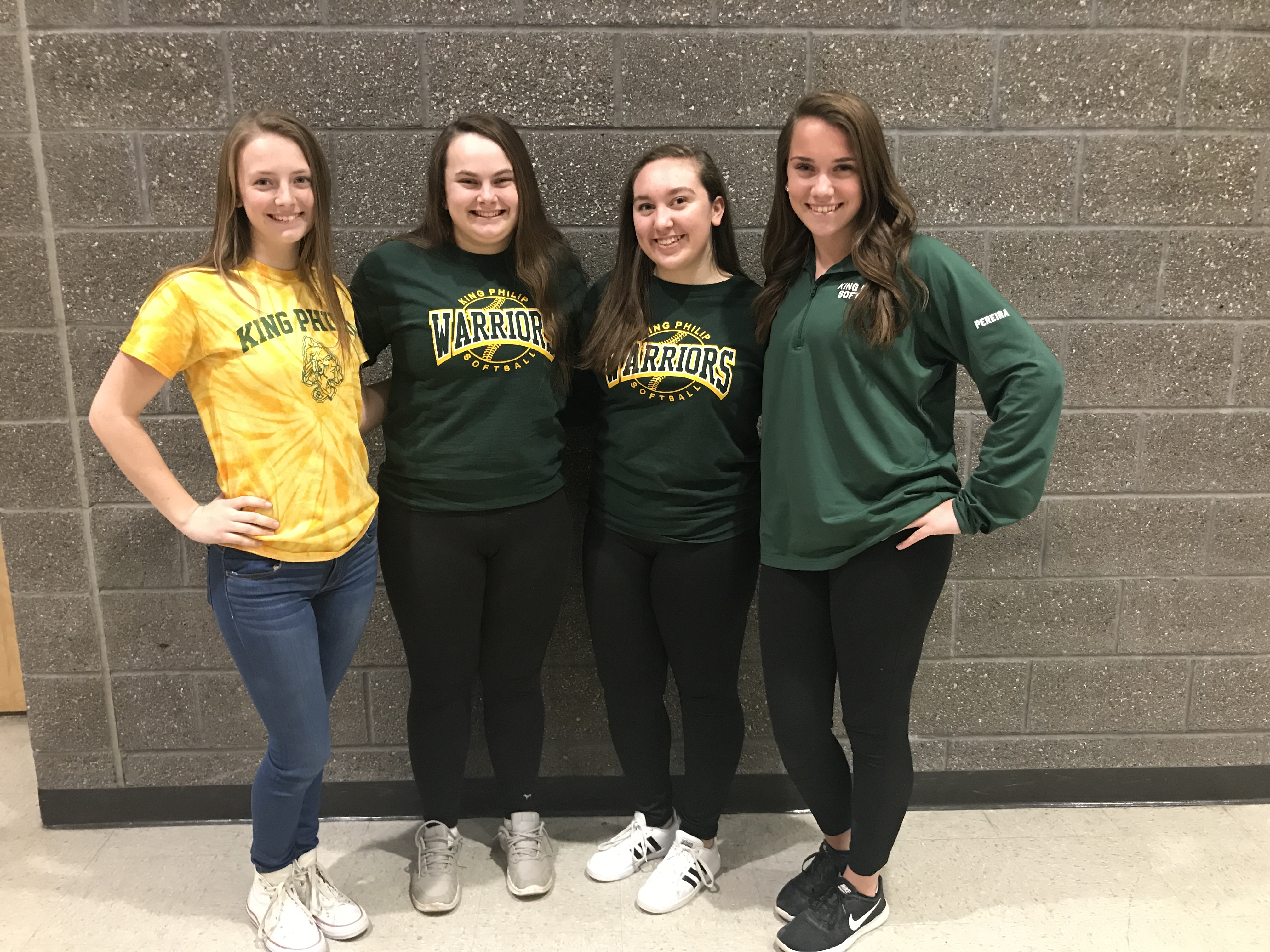 The KP softball captains are, from left, Hailey McCasland, Jessica Bonner, Brianna Lacy and Elise Pereira.