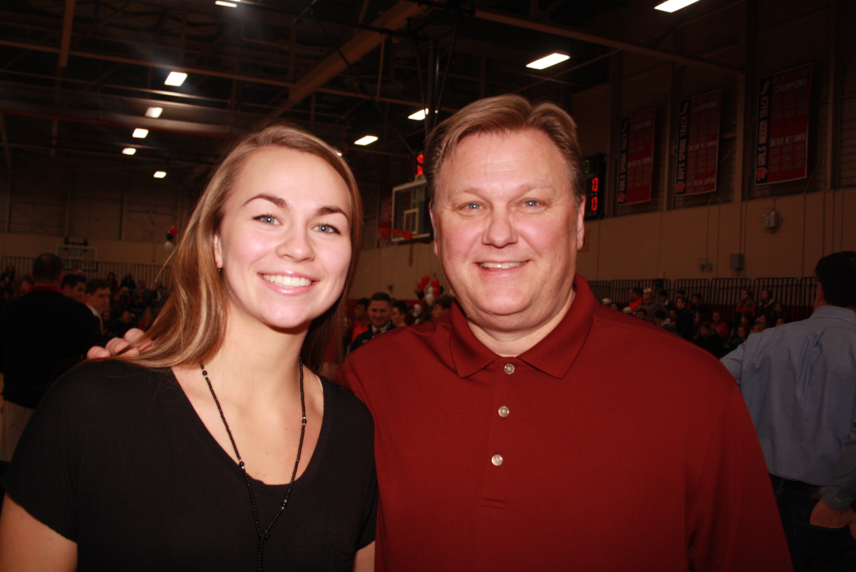 Kurt Lorenzen and his daughter, Kylie both have links to Holliston. Kurt is the new girls’ varsity basketball coach and Kylie, who scored 1,000 points at Holliston, finished her junior year at Southern New Hampshire University as an all-American.