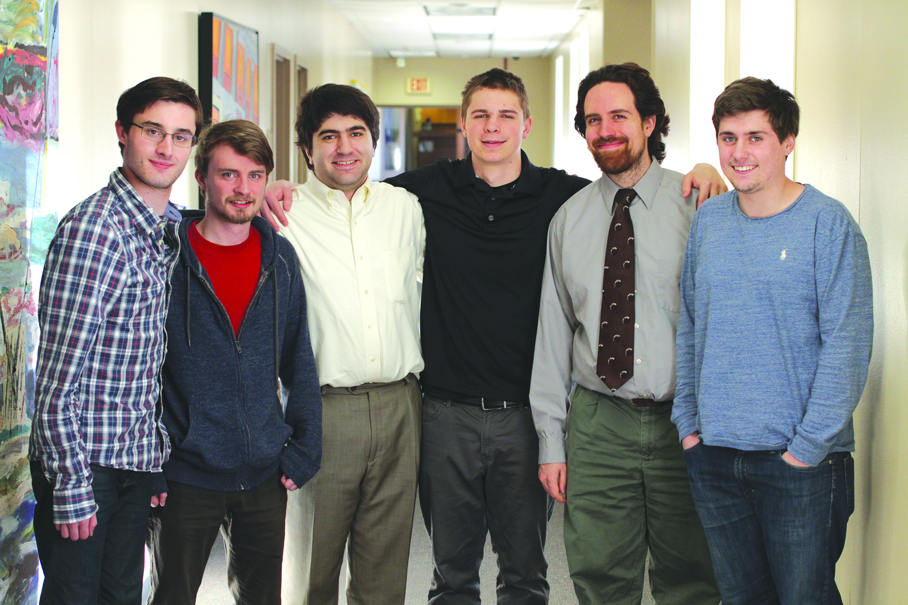 From left to right; Fred Dolan (Newton), David Dew (Wellesley), Paul Buonopane (Medfield), Timothy Ferguson (Marlboro), Chester Moses (Framingham) and Andrew Liberatore (Franklin). Corey Skinner (Clinton) is not pictured.